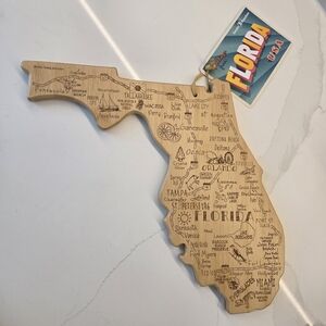 Totally Bamboo Destination Florida State Shaped serving cutting board New